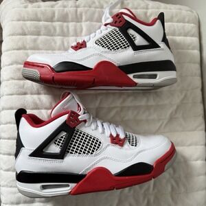 Nike Air Jordan 4 Retro OG GS Fire‎ Red 2020 408452 160 Size 6Y